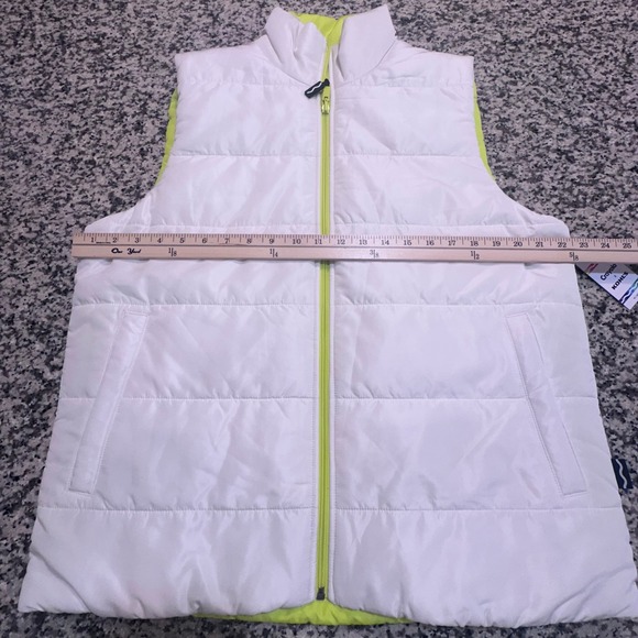 Crayola x Kohls Puffer Vest Reversible White Neon Green Size M - Picture 3 of 10